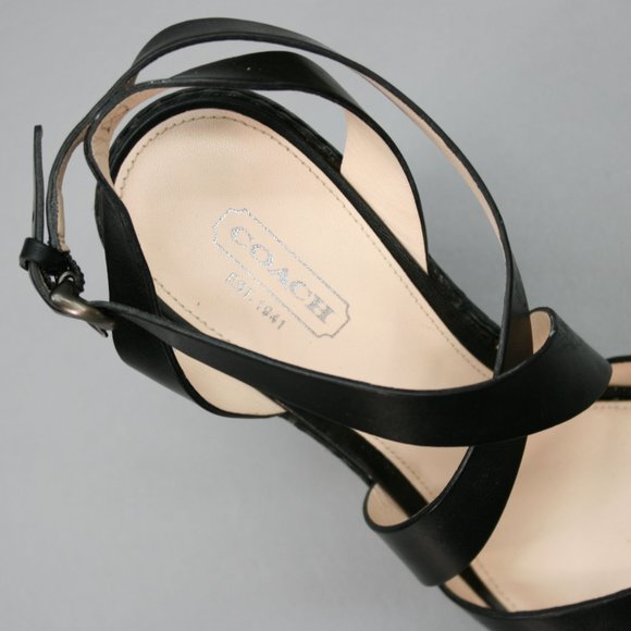 Coach Ladies 7 B Madeline Vachetta Signature-C Logo Slingback Wedge Sandals - Picture 7 of 12